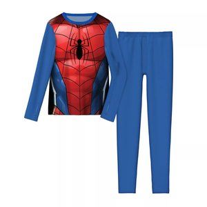 Marvel Spiderman boys Cuddl Duds long sleeve crew and pant size 8/10 NWT